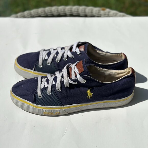 Polo Ralph Lauren Cantor Low Canvas Shoe Men’s Size 11 Blue - Picture 3 of 8